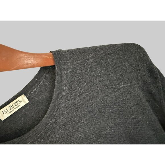 Pal Zileri Mens Charcoal Gray Wool Blend Lightweight Long Sleeve Crewneck Sweate - Picture 4 of 6